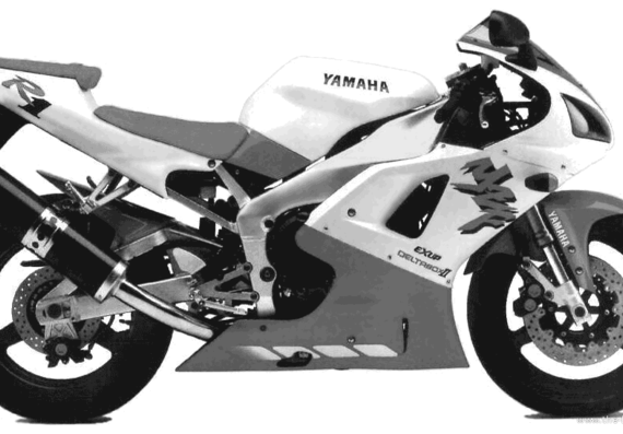 Мотоцикл Yamaha YZF-R1 (1998) - чертежи, габариты, рисунки