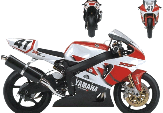 Мотоцикл Yamaha YZF-R7 1999-2000 (1999) - чертежи, габариты, рисунки