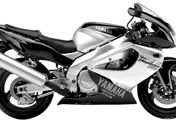 Мотоцикл Yamaha YZF1000R Thunderace (2001) - чертежи, габариты, рисунки