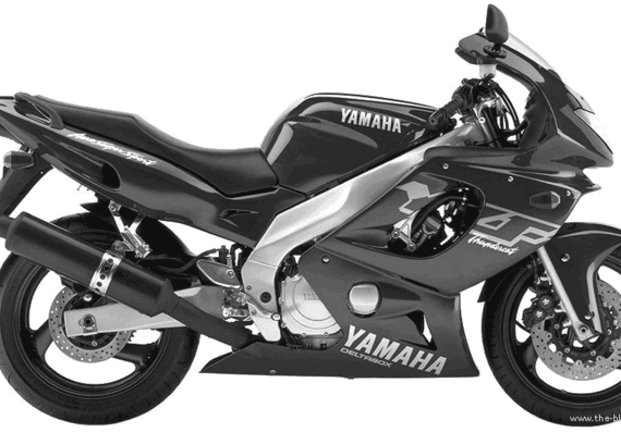 Мотоцикл Yamaha YZF600R Thundercat (2001) - чертежи, габариты, рисунки