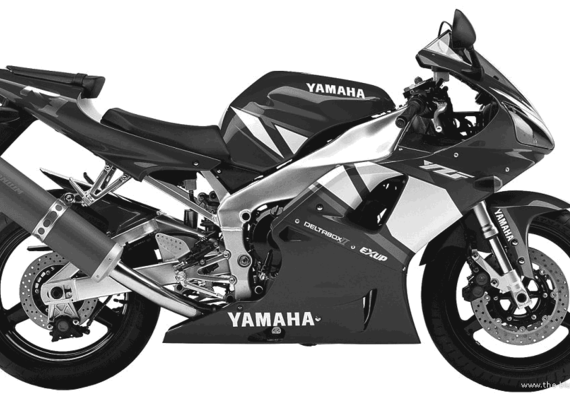 Мотоцикл Yamaha YZF R1 (2000) - чертежи, габариты, рисунки