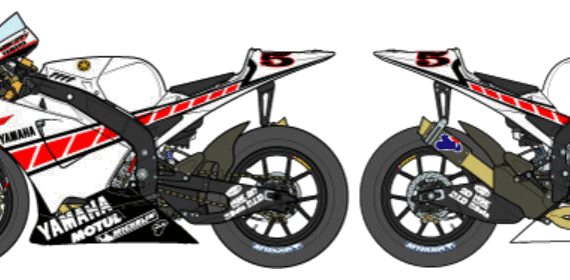 Yamaha YZR-M1 motorcycle (2005) - drawings, dimensions, figures