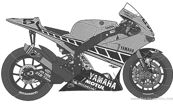 Мотоцикл Yamaha YZR-M1 50th Anniversary US - чертежи, габариты, рисунки