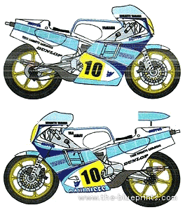 Мотоцикл Yamaha YZR 500 (1983) - чертежи, габариты, рисунки