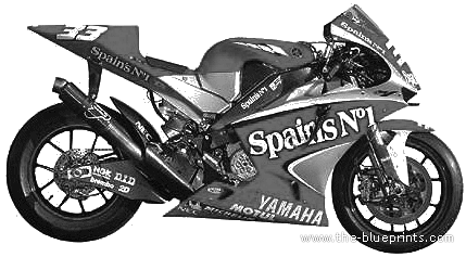 Мотоцикл Yamaha YZR M1 (2004) - чертежи, габариты, рисунки