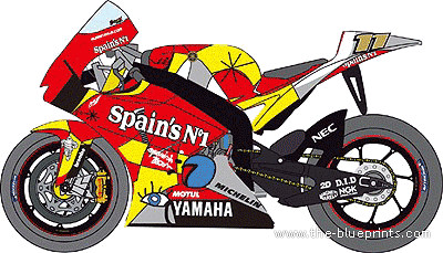Мотоцикл Yamaha YZR M1 (2005) - чертежи, габариты, рисунки