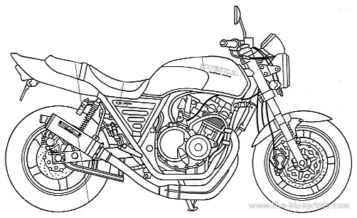 Мотоцикл Yoshimura CB400 Super Four - чертежи, габариты, рисунки