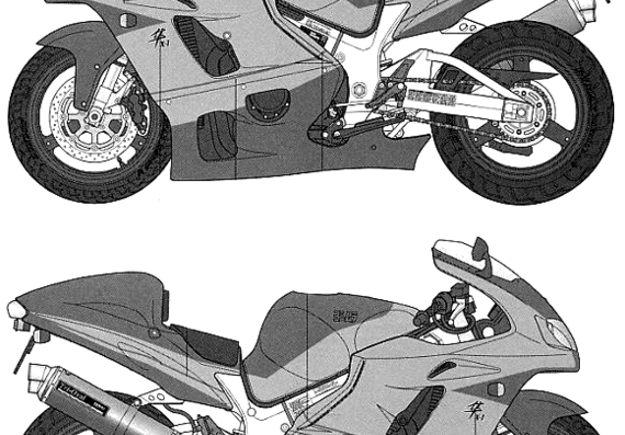 Yoshimura Hayabusa X-1 motorcycle - drawings, dimensions, pictures