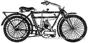 Мотоцикл Zenith Gradua (1911) - чертежи, габариты, рисунки