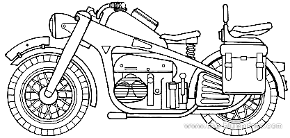 Мотоцикл Zundapp KS750 - чертежи, габариты, рисунки