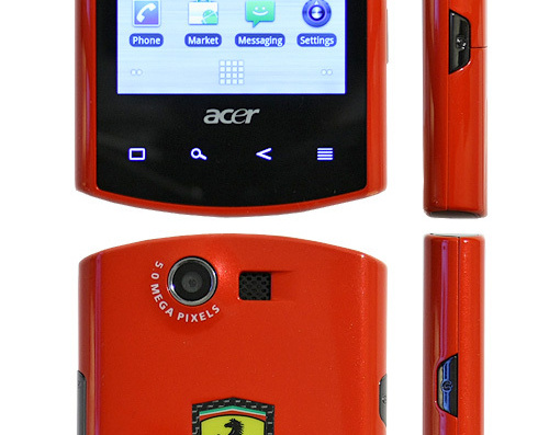 Acer Liquid E Ferrari phone - drawings, dimensions, pictures
