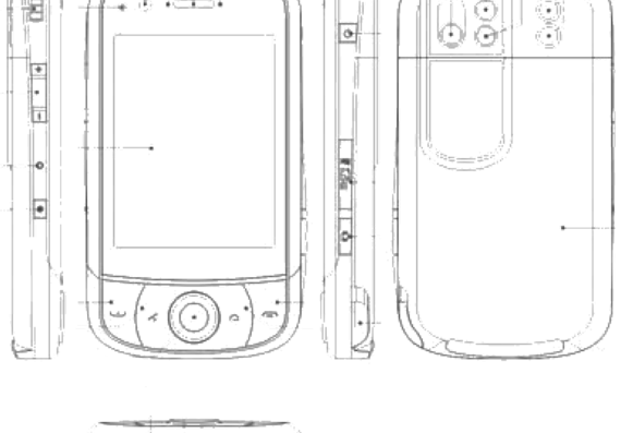 Телефон Acer Tempo X960 - чертежи, габариты, рисунки