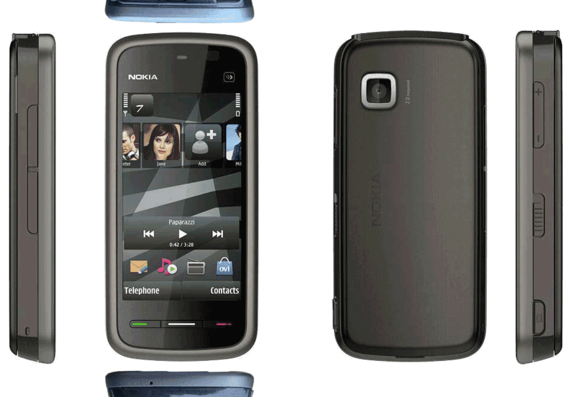 Телефон Nokia 5233 - чертежи, габариты, рисунки