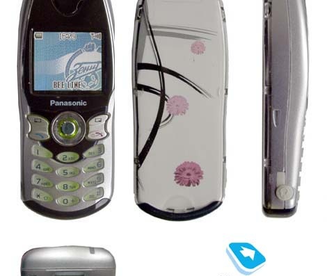 Телефон Panasonic GD67 - чертежи, габариты, рисунки