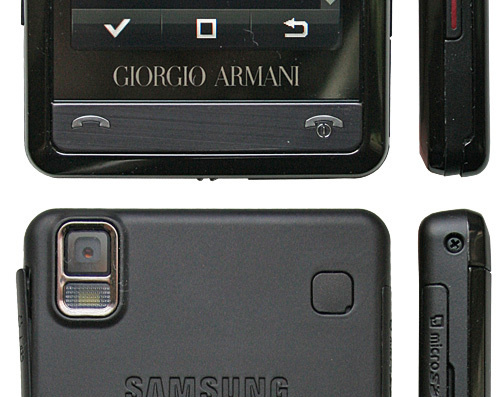 Samsung Armani phone (SGH-P520) - drawings, dimensions, pictures