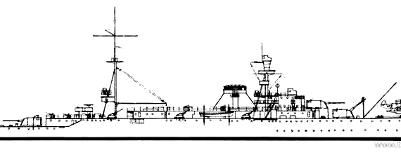 Корабль ARA Almirante Brown (Cruiser) - чертежи, габариты, рисунки