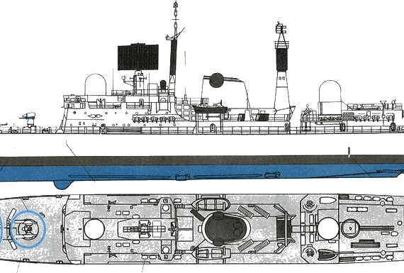 Корабль ARA Hercules (Type 42 Destroyer) - чертежи, габариты, рисунки