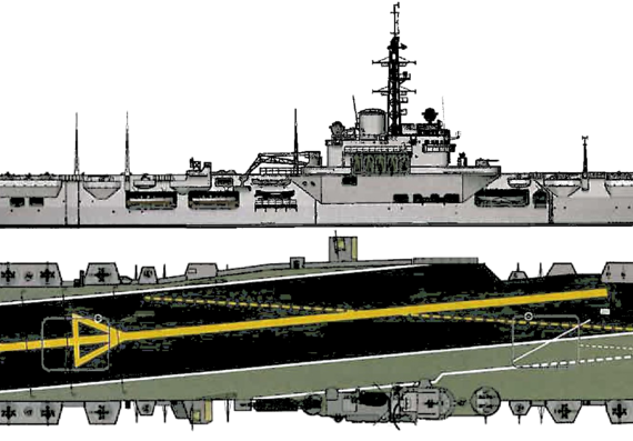 Корабль ARA Independencia V-1 (Aircraft Carrier ex HMCS Warrior) (1963) - чертежи, габариты, рисунки