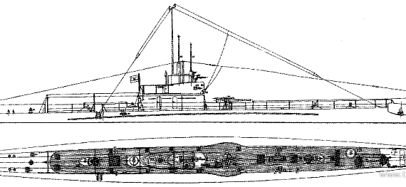 Корабль ARA Santa Fe (Submarine) - чертежи, габариты, рисунки
