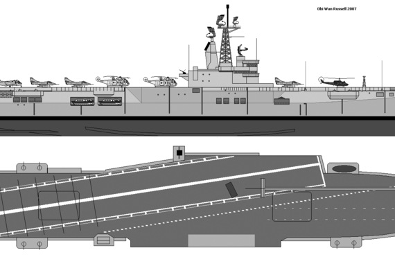 Корабль ARA Veinticinco de Mayo V2 profile - чертежи, габариты, рисунки