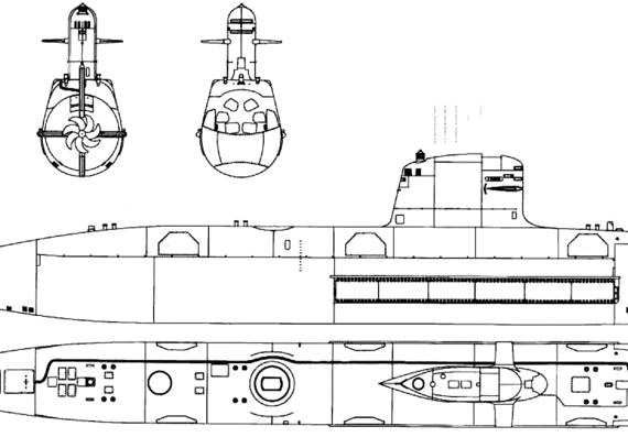 Подводная лодка ARC O'Higgins SS-23 (Submarine) - чертежи, габариты, рисунки