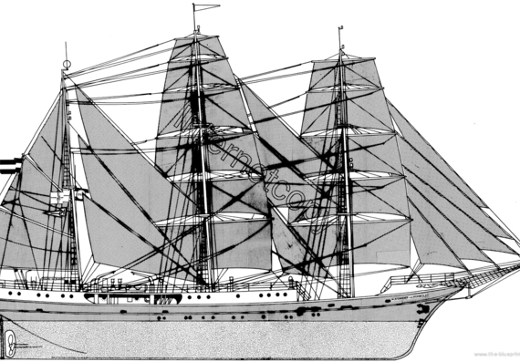 Корабль Alexander Von Humbolt (Sail Ship) - чертежи, габариты, рисунки