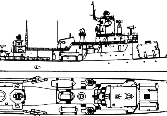 Корабль Algeria - El Hani (Frigate) (1986) - чертежи, габариты, рисунки