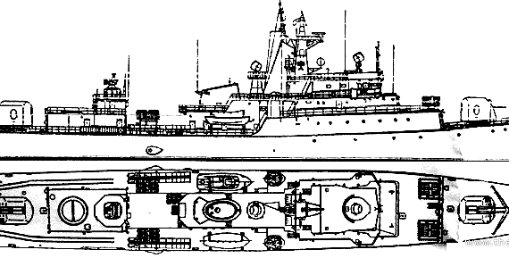 Корабль Algeria Reis Korfo (Frigate) (1985) - чертежи, габариты, рисунки