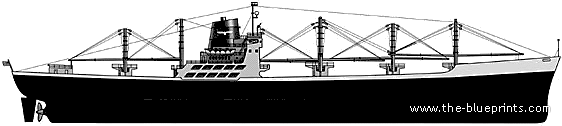 American Cargo Ship - drawings, dimensions, pictures
