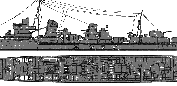 Destroyer Arashio - drawings, dimensions, pictures
