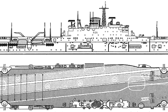 Авианосец Ark Royal - чертежи, габариты, рисунки