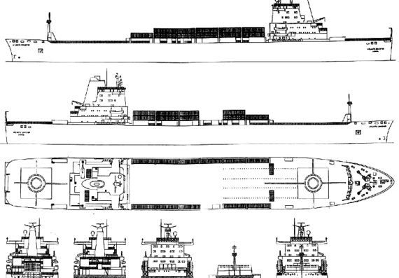 Корабль Atlantic Conveyor (Container Ship) (1982) - чертежи, габариты, рисунки