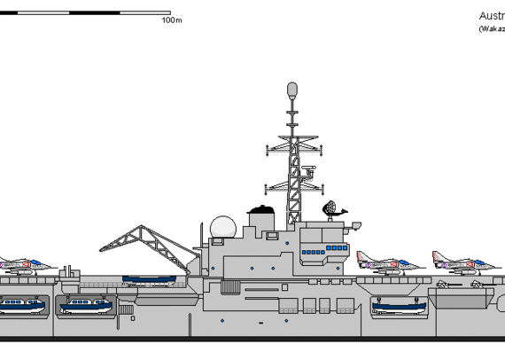 Ship Aus CV2 Majestic Melbourne - drawings, dimensions, figures
