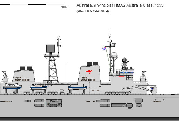 Корабль Aus CVS Invincible Australia (1993) - чертежи, габариты, рисунки