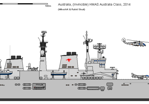 Ship Aus CVS Invincible Australia AU (2014) - drawings, dimensions, pictures