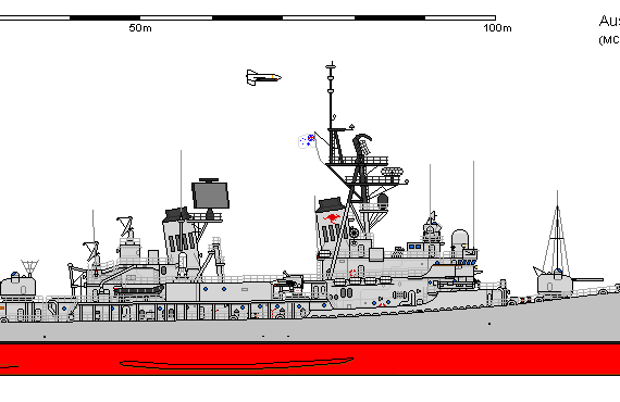 Корабль Aus DDG Adams Perth - чертежи, габариты, рисунки