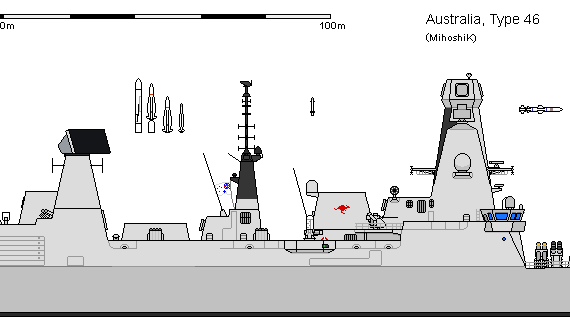 Корабль Aus DDG Type 46 AU - чертежи, габариты, рисунки