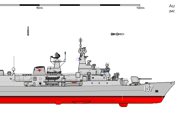 Ship Aus FF Meko 200 ANZAC CeaFar - drawings, dimensions, figures