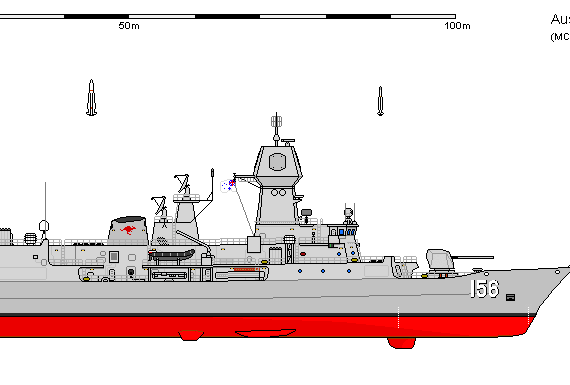 Ship Aus FF Meko 200 ANZAC WIP - drawings, dimensions, figures
