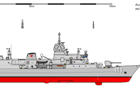 Корабль Aus FF Meko 200 ANZAC WIP AU - чертежи, габариты, рисунки