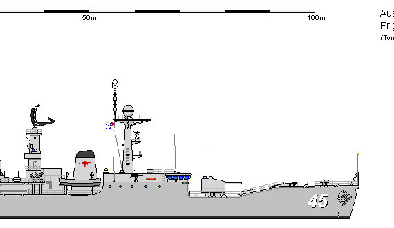 Корабль Aus FF Type 12 Common Hull Frigate AU - чертежи, габариты, рисунки
