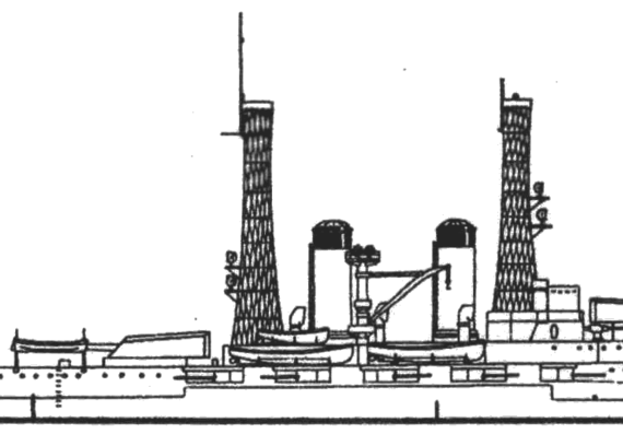 Боевой корабль BB-35 USS Texas (1914) - чертежи, габариты, рисунки
