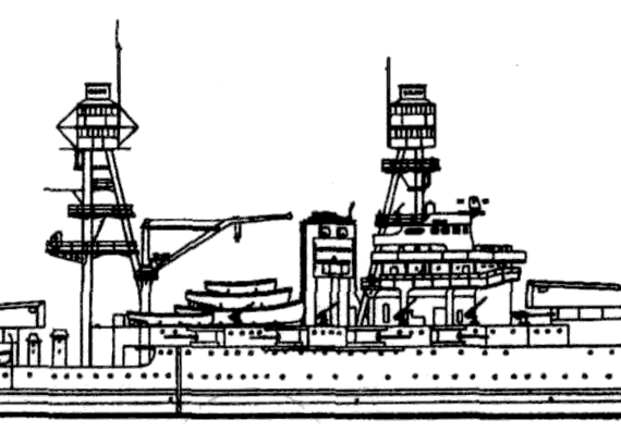 Боевой корабль BB-38 USS Pennsylvania (1931) - чертежи, габариты, рисунки