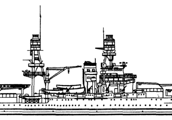 Боевой корабль BB-38 USS Pennsylvania (1939) - чертежи, габариты, рисунки