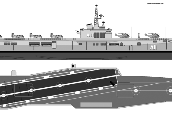 Корабль BNS Minas Gerais profile - чертежи, габариты, рисунки