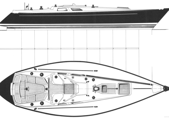 Морское судно Baltic B38DP deck - чертежи, габариты, рисунки