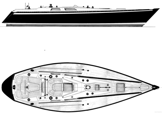 Морское судно Baltic B42DP Deck - чертежи, габариты, рисунки