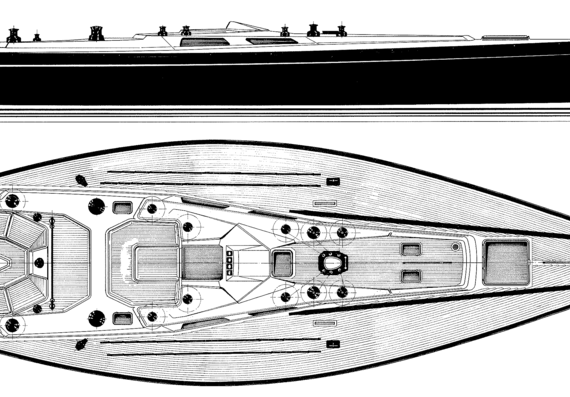 Морское судно Baltic B55DP Deck - чертежи, габариты, рисунки