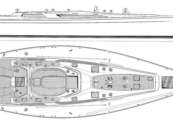 Морское судно Baltic B58 Deck - чертежи, габариты, рисунки
