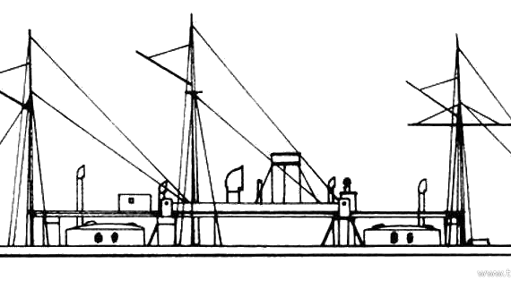 Корабль Brazil - Solimoes (Monitor) - чертежи, габариты, рисунки